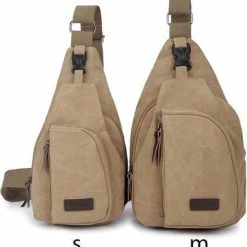 Kopen 🔥 Aanbiedingen 🧨 Moodadventures | Crossbodytas Khaki S | Canvas | Verstelbaar | 30x15x7 🎉 😍 -Tassen-dames Verkoop 550x569