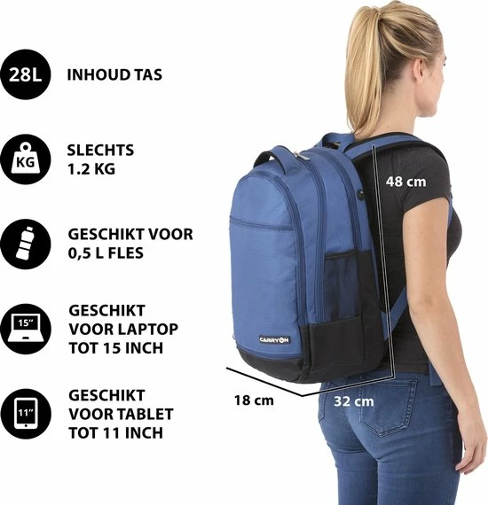 Beste deal ๐ Beste Verkoop ๐ฏ CarryOn Laptop Rugzak - Daily Laptoptas 28 Liter - Blauw ๐ ๐ 9 Beste deal ๐ Beste Verkoop ๐ฏ CarryOn Laptop Rugzak - Daily Laptoptas 28 Liter - Blauw ๐ ๐ - Afbeelding 9
