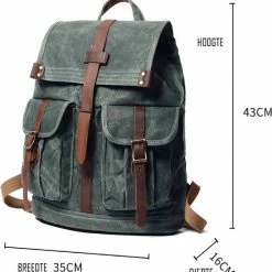 Groothandel 👏 Beste Verkoop 🎁 Mainbags Rugzak Max, Vintage Style, Waxed Canvas, Waterafstotend, Collectie 2022 🛒 🔔 -Tassen-dames Verkoop 550x571 2