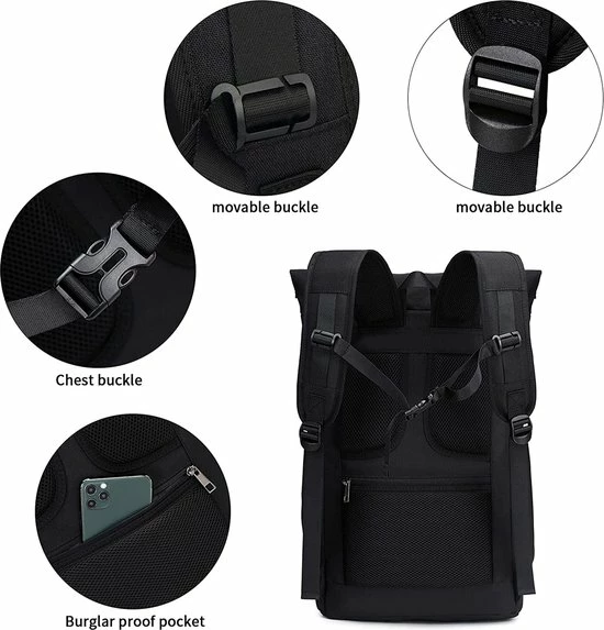 Groothandel β Flash-uitverkoop π― Myhozee Laptop Rugzak Voor Mannen Vrouwen Past 15.6 Inch Laptop Roll Top Waterdicht Reizen Wandelen Rugzak Lichtgewicht Casual Dagrugzak Casual Daypack Oxford Stijlvol Schooltas π π 2 Groothandel β Flash-uitverkoop π― Myhozee Laptop Rugzak Voor Mannen Vrouwen Past 15.6 Inch Laptop Roll Top Waterdicht Reizen Wandelen Rugzak Lichtgewicht Casual Dagrugzak Casual Daypack Oxford Stijlvol Schooltas π π - Afbeelding 2