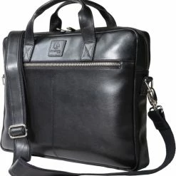 Uitgang ⭐ Goedkoopste ✔️ ACROPAQ Laptoptas - 15.6 Inch, Leer, Bestand Tegen Water En Slijtage - Computertas - Zwart ✨ 👏