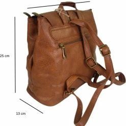 Nieuw 🎁 Gloednieuw 🛒 Rugzak Met 2 Ritsen En Flap Flora & Co Camel 🔔 😀 -Tassen-dames Verkoop 550x582