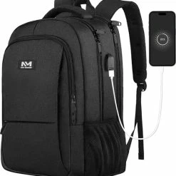 Beste deal ❤️ Coupon 😀 Navy Madden Rugzak Met USB Poort 28L - Zwart - Luxe Laptop Rugtas 15.6 Inch Met Laptopvak - Heren - Dames - Jongens - Meisje - Waterafstotend - Rugzakken ⭐ 🧨
