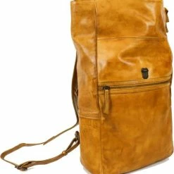 Beste Verkoop 🎉 Coupon 🔔 Bear Design Pergola - Leren Laptop Rolltop Rugzak - 13 Inch - Oker Geel 🤩 ✔️ -Tassen-dames Verkoop 550x588 5