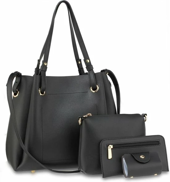 Flash-uitverkoop β Uitgang π Anna Grace Dames Schoudertas Zwart 4-delig Schoudertas, Heuptas, Portemonnee, Pasjes Mapje π β 1 Flash-uitverkoop β Uitgang π Anna Grace Dames Schoudertas Zwart 4-delig Schoudertas, Heuptas, Portemonnee, Pasjes Mapje π β