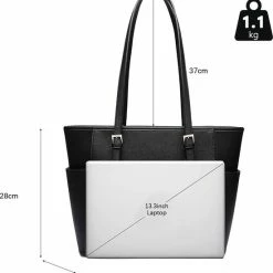 Beste deal 🎉 Aanbiedingen 👏 Miss Lulu Dames Schoudertas - Handtas - Laptoptas 13.3" – Zwart (LM1642 BK) 🧨 🤩 -Tassen-dames Verkoop 550x596 2
