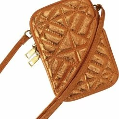 Aanbiedingen 👏 Korting 🌟 Yehwang - Tasje - Telefoontasje - Metallic Cognac - Bruin 💯 🎁