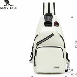 Aanbiedingen 😍 Goedkoop 🥰 San Vitale® - Vegan Leren Slingbag - SBag - Schoudertas - Rugzak - Crossbody Bag - Rood 👏 🎁 -Tassen-dames Verkoop 550x606 5