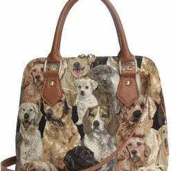 Begroting 😀 Hete verkoop ✨ Signare Handtas - Driehoekstas - Gobelin - Labrador- 25258 🎉 💯