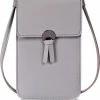 Begroting 😀 Nieuw 🎁 Amodi - Mobiele Telefoon Tasje - Crossbodytas - Telefoontasje - Vrouwen - Licht Grijs - 20 X 12 X 0.50 (H X B X D) 🤩 🌟
