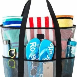 Promo ⌛ Groothandel 🧨 Nince Strandtas Van Hoge Kwaliteit - 9 Vakken & Groot Draagvermogen - Strand Tas 👍 ✔️