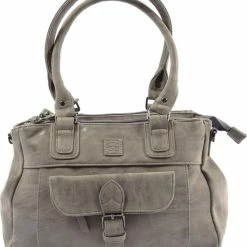 Goedkoop 👍 Gloednieuw 😉 Bicky Bernard Omhang Schoudertas Ritsvakjes Trendy Tas - Cognac - Grijs 👏 🛒 -Tassen-dames Verkoop 550x648 4