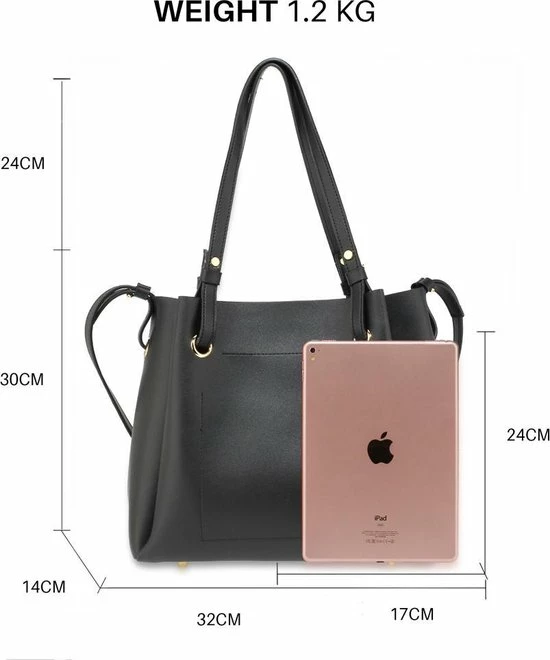 Flash-uitverkoop β Uitgang π Anna Grace Dames Schoudertas Zwart 4-delig Schoudertas, Heuptas, Portemonnee, Pasjes Mapje π β 5 Flash-uitverkoop β Uitgang π Anna Grace Dames Schoudertas Zwart 4-delig Schoudertas, Heuptas, Portemonnee, Pasjes Mapje π β - Afbeelding 5