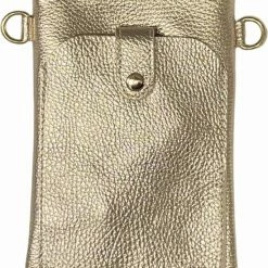 Uitgang 💯 Beste recensies van ❤️ Borse In Pelle Gouden Leren Telefoon Tasje Metallic - Schoudertas - Leer - Goud 👍 🛒
