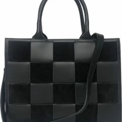 Nieuw 🎁 Aanbiedingen ⭐ TOUTESTBELLE - Leren Handtas Met Schouderriem Suede Leer Gevlochten - Dames - Leer - Zwart 🤩 🤩 -Tassen-dames Verkoop 550x662 5