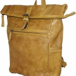 Beste Verkoop 🎉 Coupon 🔔 Bear Design Pergola - Leren Laptop Rolltop Rugzak - 13 Inch - Oker Geel 🤩 ✔️ -Tassen-dames Verkoop 550x665 9