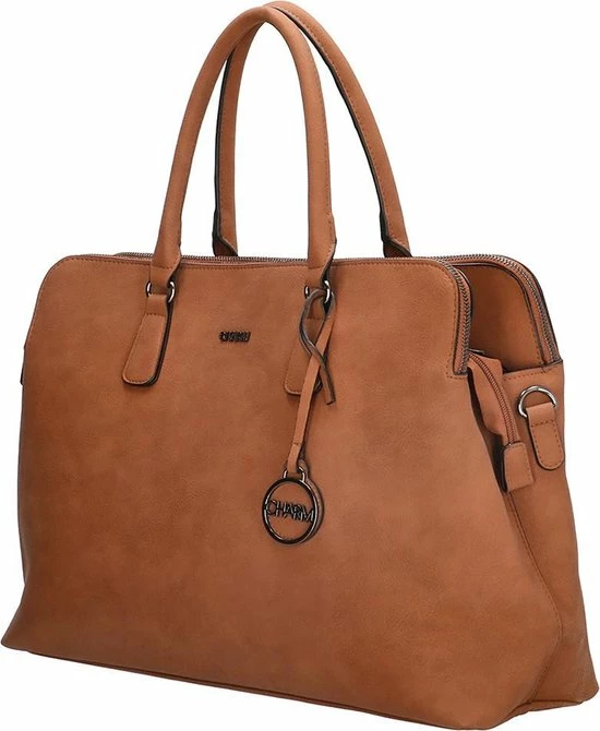 Beste Verkoop 🤩 Goedkoopste ⌛ Charm London Bromley Schoudertas / Laptoptas - 15,6 Inch - Cognac 🤩 ❤️ 3 Beste Verkoop 🤩 Goedkoopste ⌛ Charm London Bromley Schoudertas / Laptoptas - 15,6 Inch - Cognac 🤩 ❤️ - Afbeelding 3