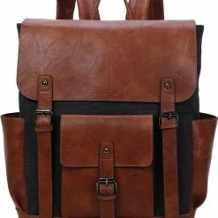 Beste deal ⌛ Hete verkoop 🥰 Merkloos Ines Delaure - Canvas Rugtas - Rugzak Met Laptopvak - Zwart ✔️ 👏