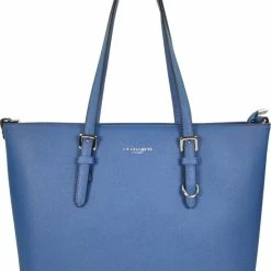 Uitgang 😍 Hete verkoop 🎁 Merkloos Flora & Co Shoulder Bag Saffiano Bleu 👖 👖 Jeans Geschikt Voor A4 Schriften ⭐ 🌟