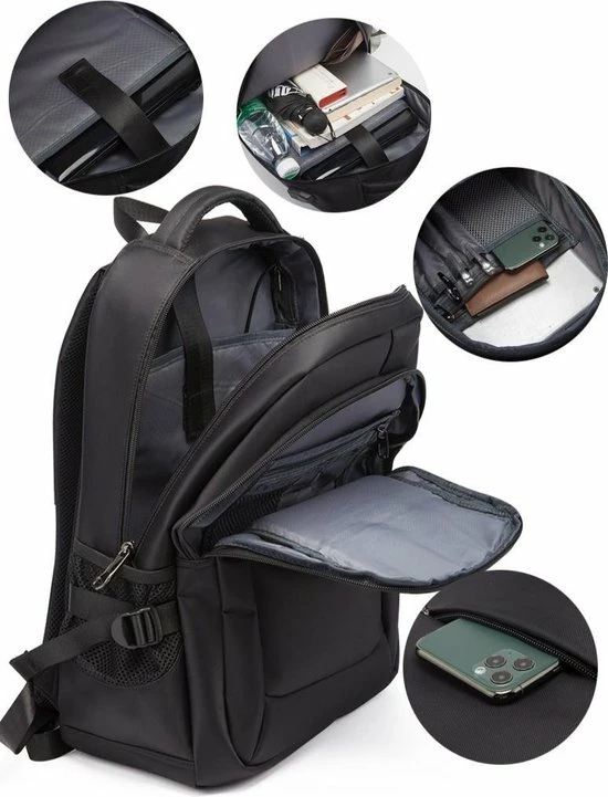 Gloednieuw 🛒 Beste Pirce 😍 Pro-Care Rugtas/Backpack Antidiefstal - Waterproof Oxford Fabric - 2 USB Aansluitingen - Tot 15.6inch Laptop - Extra Ventilatie - Voor Werk, School Of Reizen - Heren/Dames Met Rits - Donkerblauw 😉 🔔 5 Gloednieuw 🛒 Beste Pirce 😍 Pro-Care Rugtas/Backpack Antidiefstal - Waterproof Oxford Fabric - 2 USB Aansluitingen - Tot 15.6inch Laptop - Extra Ventilatie - Voor Werk, School Of Reizen - Heren/Dames Met Rits - Donkerblauw 😉 🔔 - Afbeelding 5
