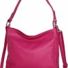 Goedkoop ✨ Groothandel 🛒 AmbraModa GLX35 - Italiaans Handtas Schoudertas Crossbodytas Van Echt Leer Fuchsia 😀 🎁