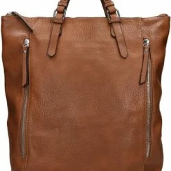 Aanbiedingen 🔥 Nieuw 👍 Emily & Noah Rugtas / Rugzak / Schooltas - Zürich - 9 Liter - Imitatieleer - Cognac 😍 ⭐