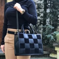 Nieuw 🎁 Aanbiedingen ⭐ TOUTESTBELLE - Leren Handtas Met Schouderriem Suede Leer Gevlochten - Dames - Leer - Zwart 🤩 🤩 -Tassen-dames Verkoop 550x733 32