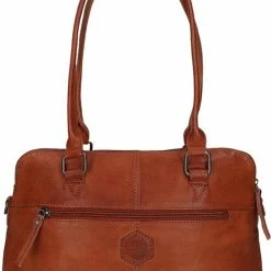 Flash-uitverkoop ⭐ Korting ✨ Bear Design Bona Leren Schoudertas - Cognac ❤️ 🧨