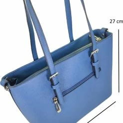 Uitgang 😍 Hete verkoop 🎁 Merkloos Flora & Co Shoulder Bag Saffiano Bleu 👖 👖 Jeans Geschikt Voor A4 Schriften ⭐ 🌟 -Tassen-dames Verkoop 550x787 2