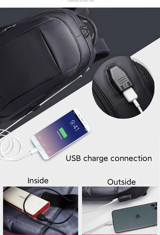 Gloednieuw 🛒 Beste Pirce 😍 Pro-Care Rugtas/Backpack Antidiefstal - Waterproof Oxford Fabric - 2 USB Aansluitingen - Tot 15.6inch Laptop - Extra Ventilatie - Voor Werk, School Of Reizen - Heren/Dames Met Rits - Donkerblauw 😉 🔔 4 Gloednieuw 🛒 Beste Pirce 😍 Pro-Care Rugtas/Backpack Antidiefstal - Waterproof Oxford Fabric - 2 USB Aansluitingen - Tot 15.6inch Laptop - Extra Ventilatie - Voor Werk, School Of Reizen - Heren/Dames Met Rits - Donkerblauw 😉 🔔 - Afbeelding 4