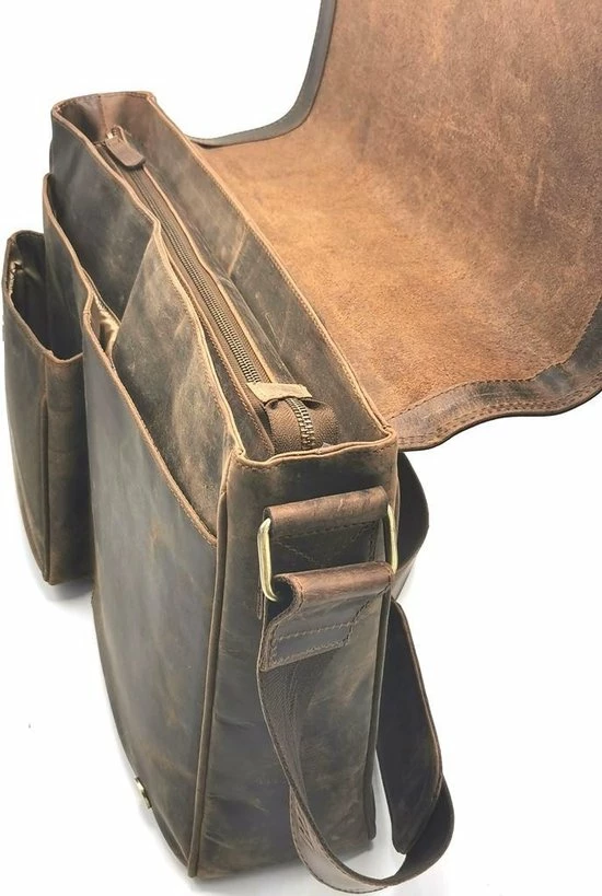 Nieuw π Promo β¨ Hunters Buffelleren Laptoptas Bruin π― π 5 Nieuw π Promo β¨ Hunters Buffelleren Laptoptas Bruin π― π - Afbeelding 5