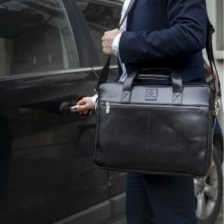 Uitgang ⭐ Goedkoopste ✔️ ACROPAQ Laptoptas - 15.6 Inch, Leer, Bestand Tegen Water En Slijtage - Computertas - Zwart ✨ 👏 -Tassen-dames Verkoop 550x823 16