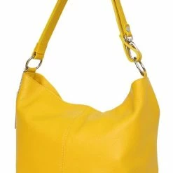 Groothandel ✔️ Kopen ⌛ AmbraModa Dames Lederen Handtas Schoudertas Crossbodytas Hobo Tas GL005 Geel 😍 😀