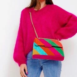 Beste Pirce 😉 Goedkoop 🌟 Merkloos Rainbow Schoudertas - Suede - Echt Leer - Groot 😉 😀 -Tassen-dames Verkoop 550x828 2