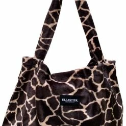 Aanbiedingen ๐ฏ Coupon ๐ฅ Ellastiek Tas - Tassen Dames - Bruin Giraffe - XL Shopper - Met Binnenvakje ๐ ๐